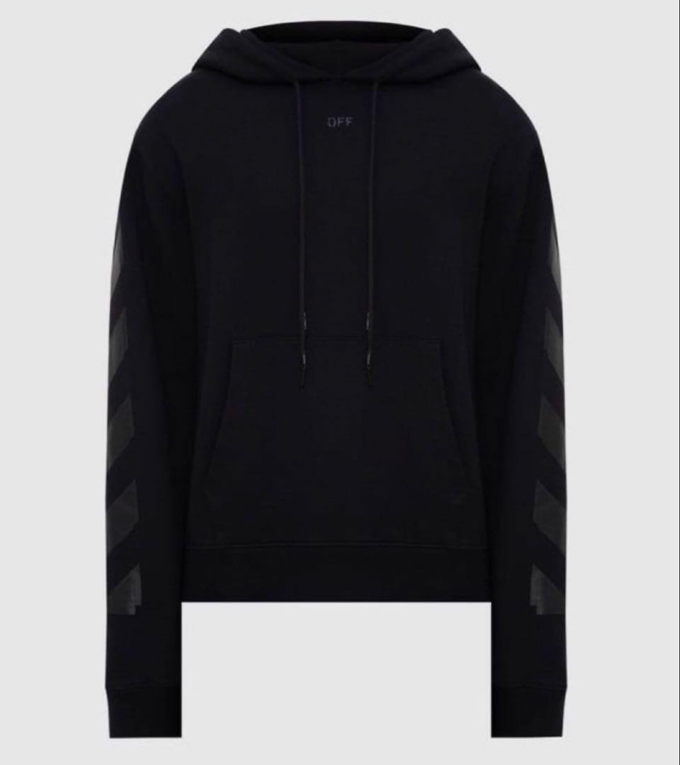 OFF WHITE ブラック パーカー　オフホワイト