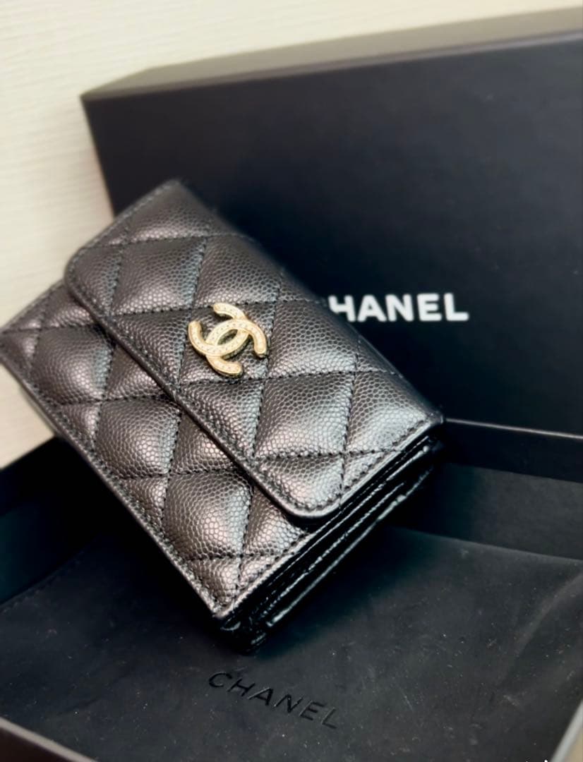 CHANEL 25AW スモールウォレット ブラック