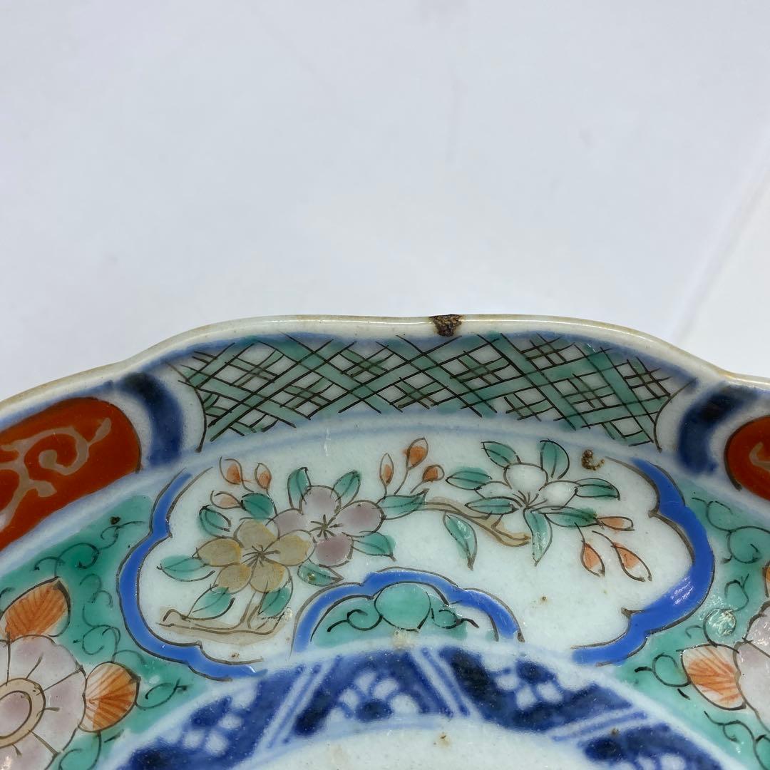 古伊万里　上手赤絵中皿10枚　幅約15.5㎝　東Y7-0312☆2Fトヒコ