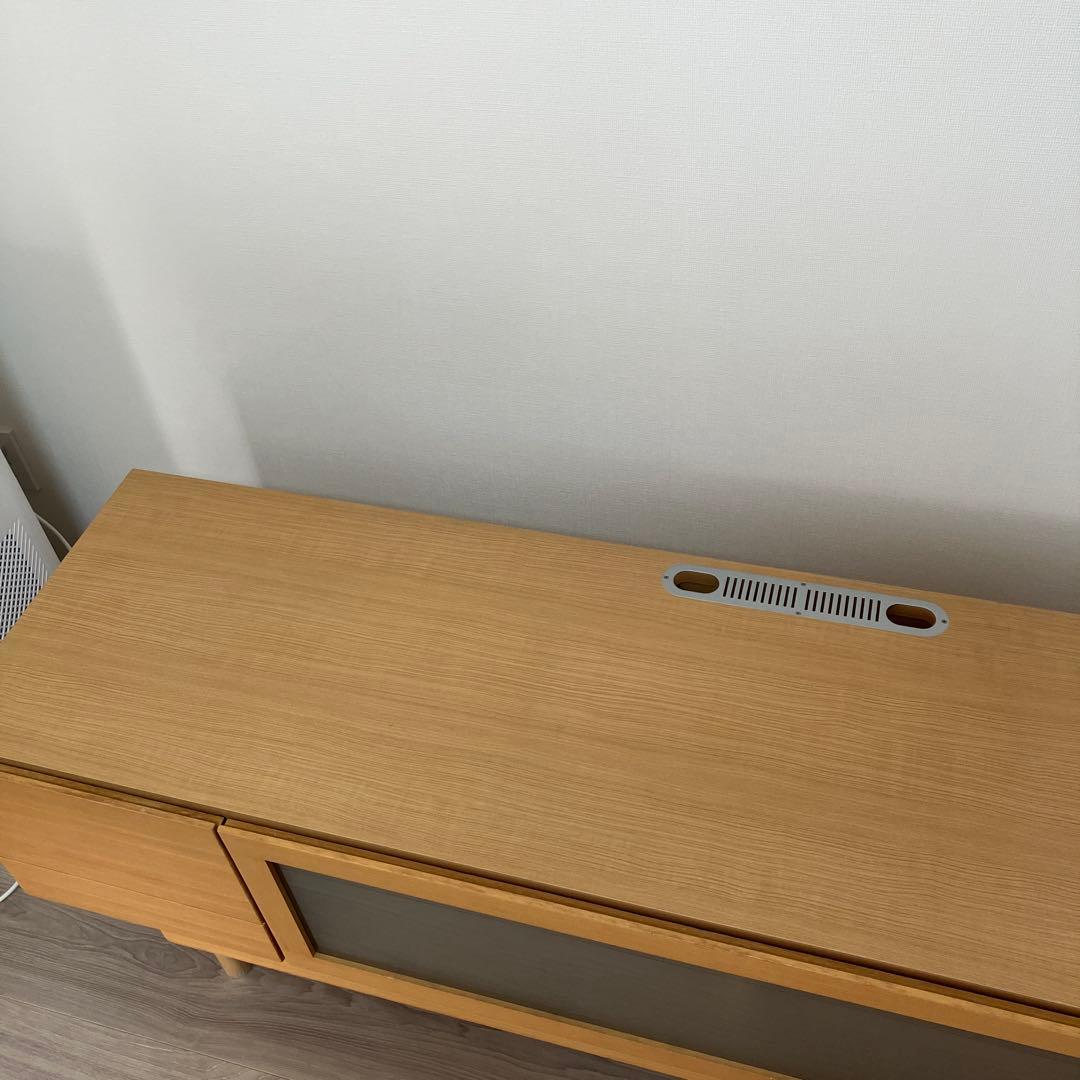 高野木工　ナチュラルウッド テレビボード ガラス扉付き