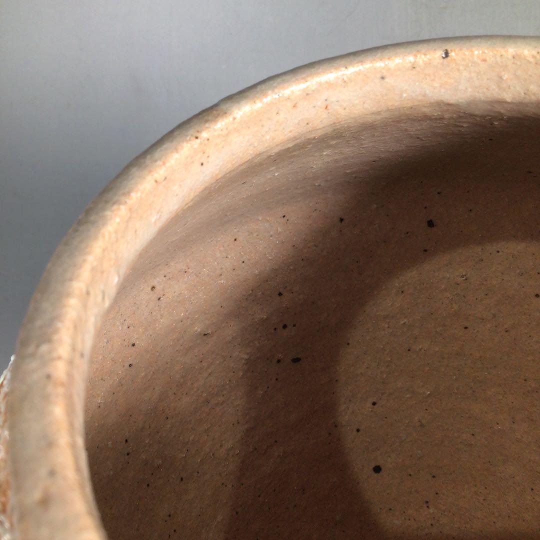 Ｎ４２６　水指　『宇田佐平造』『算玉刷毛目文』『一重口水指』　共箱　茶道具