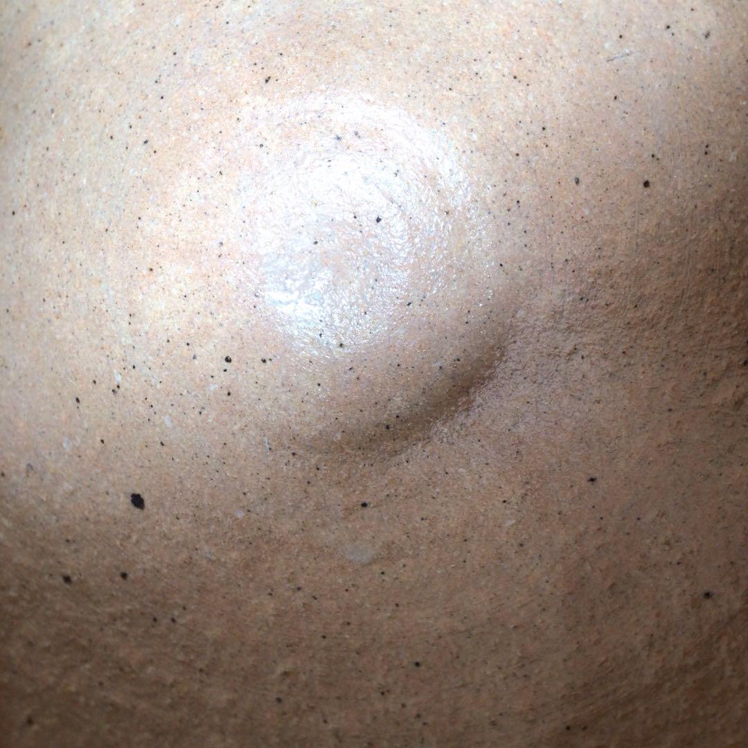 Ｎ４２６　水指　『宇田佐平造』『算玉刷毛目文』『一重口水指』　共箱　茶道具