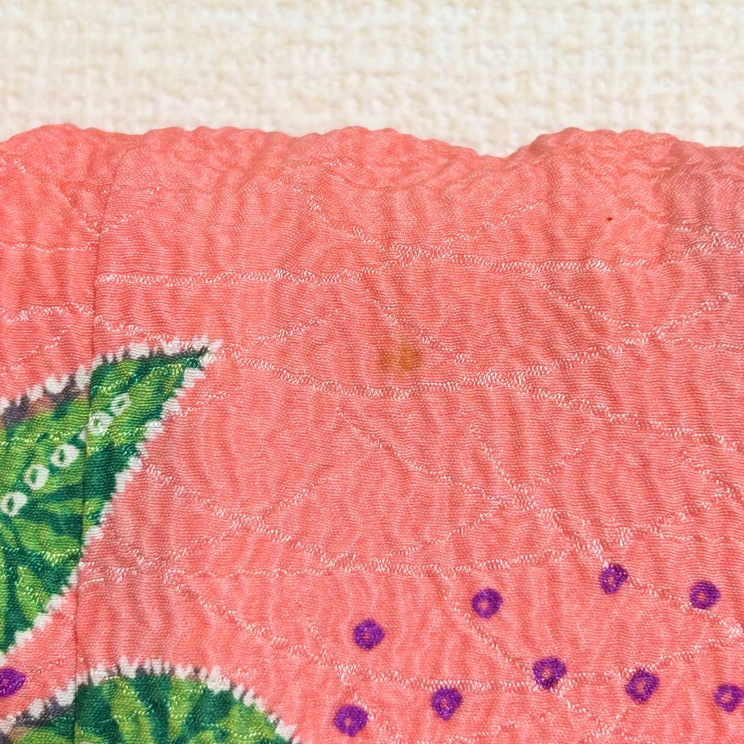 着物　七五三　7歳　女の子　13点　フルセット　ピンク　蝶　花　絞り風柄　刺繍