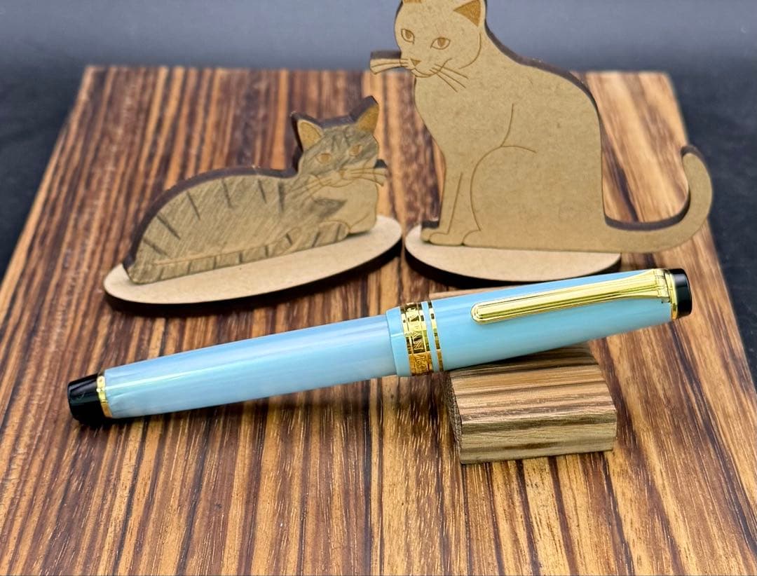 SAILOR 万年筆 四季織 雪月空葉 春空 美品 14K MF