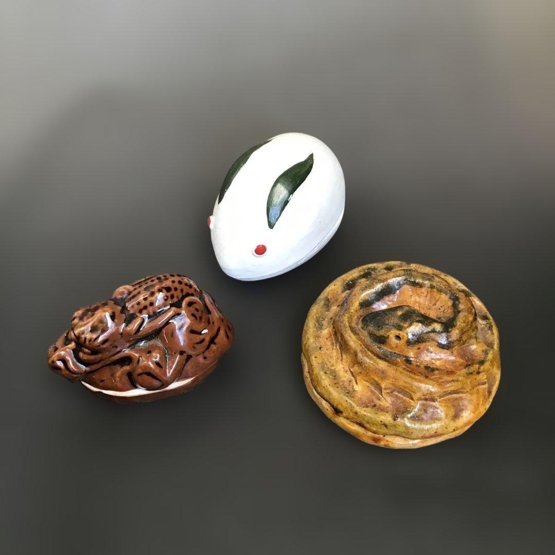 干支香合　茶道具 12個セット　古陶器　骨董品　アンティーク