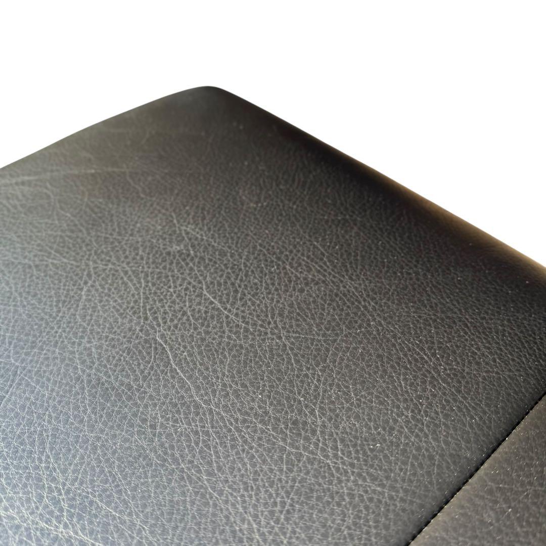 KZ007 カリモク　chitano レザー　オットマン　スツール黒　ブラック