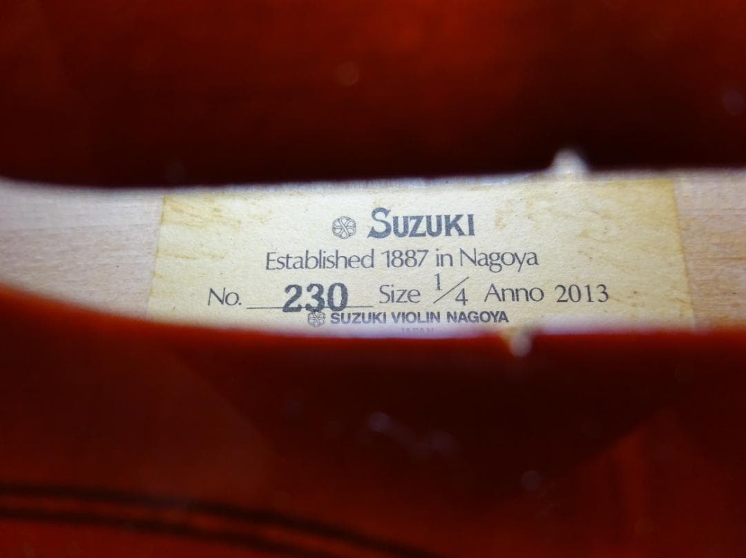 SuzukiバイオリンNo.230サイズ 1/4 ケース付き美品　現状品