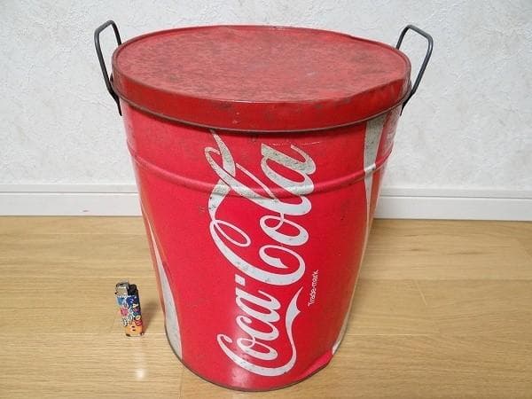 80年代 ビンテージ コカ・コーラ ティントラッシュ ブリキ 缶 ペール缶 旧車