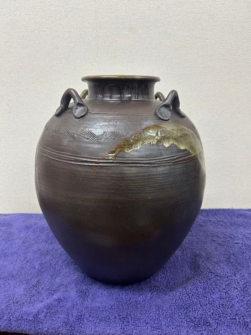 高取焼　壺　大壺