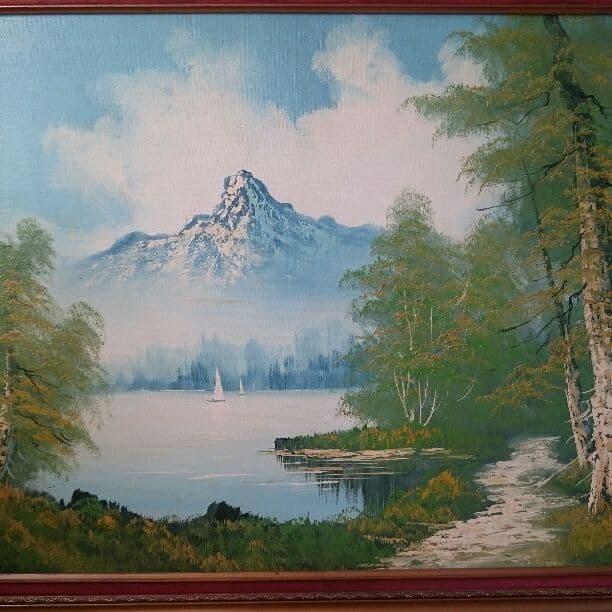 油絵 山