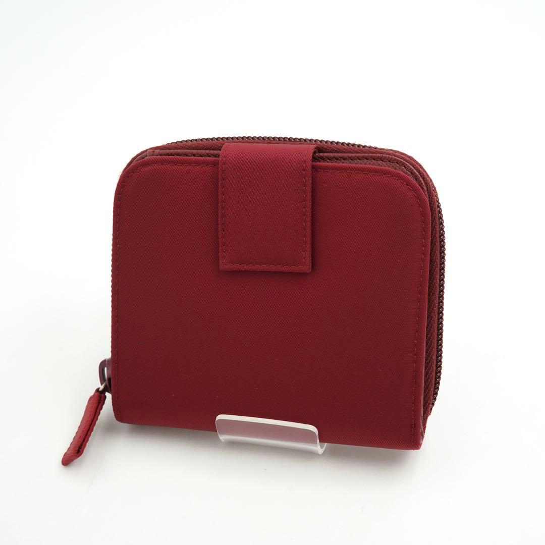 ✨新品未使用✨　プラダ　ミニ財布　二つ折り　三角プレート　ナイロン　サフィアーノ