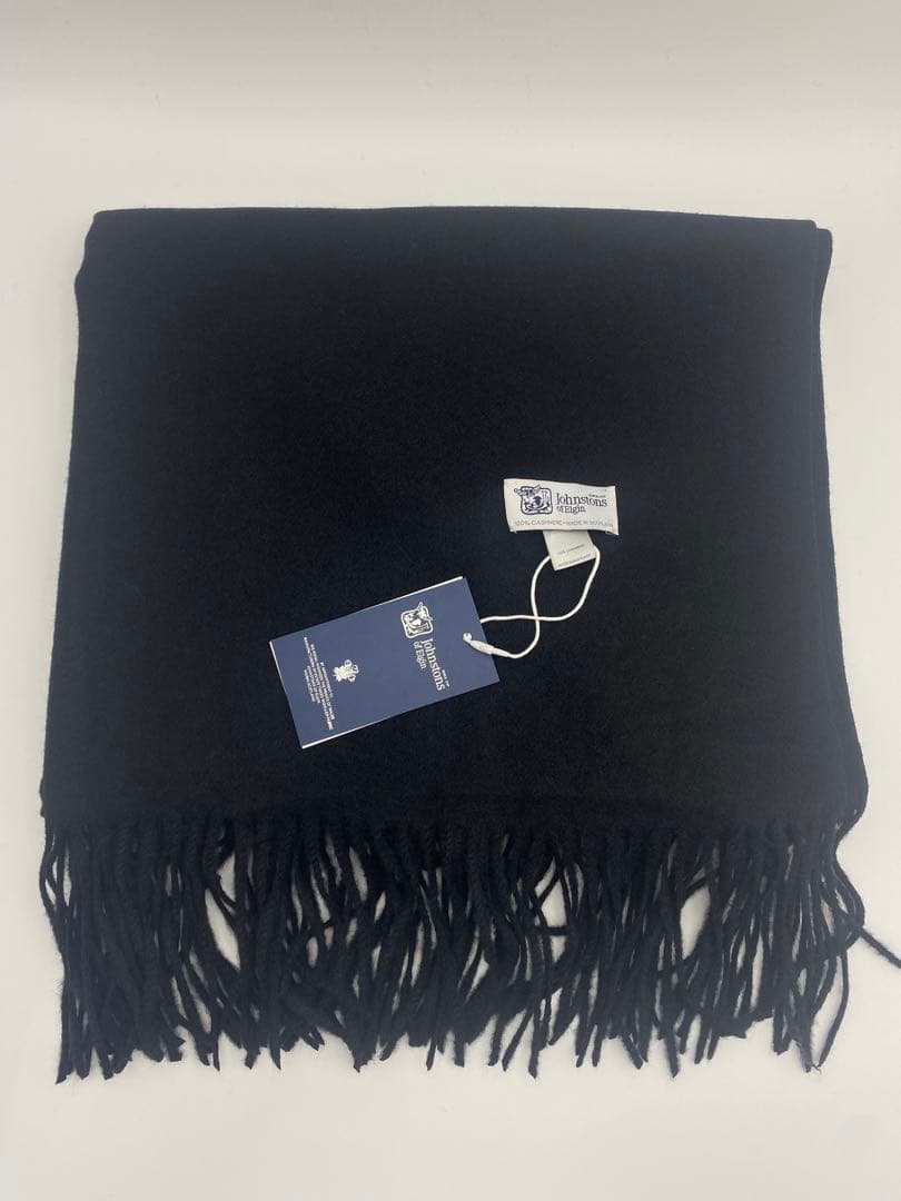 JOHNSTONS ジョンストンズ マフラー 大判ストール　スカーフ　ブラック