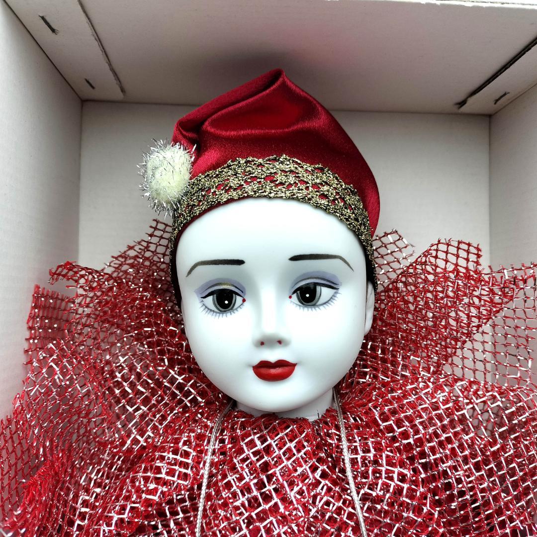 【極美品】1986年製 三協 陶器製 ピエロ人形 52cm ビスクドール風