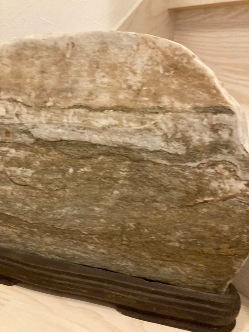 希少　鑑賞石 風景石 衝立石 山水図 彫刻 天然石 置物　山の風景 石のアート