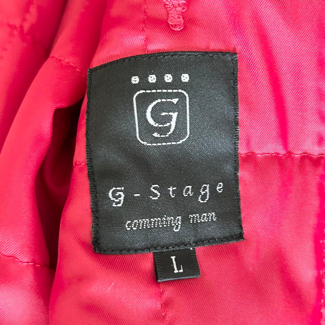 G-stage ライダースジャケット 革ジャン 羊革 ワッペン【L】