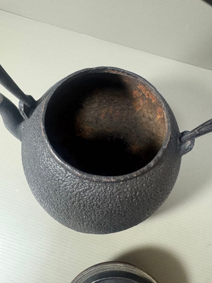 2135  龍文堂　鉄瓶　茶道具　時代物