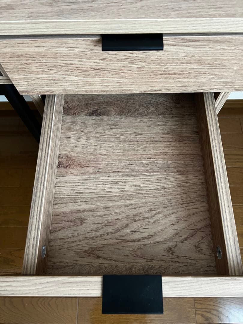 LOWYA ロウヤ　ラタン調コンソールデスク　ナチュラルウッド パソコンデスク