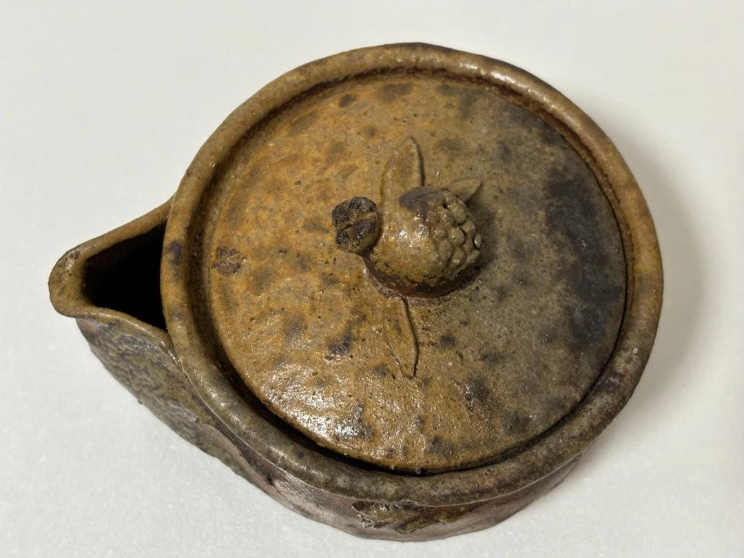 ⑫備前焼 宝瓶 登り窯 ザクロ 柘榴 手びねり 急須