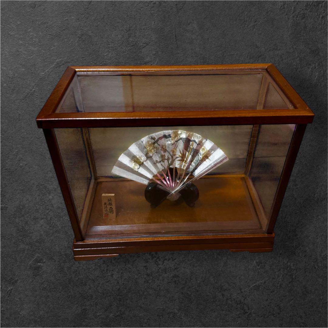 武比古 純銀 扇子 四寸五分 銀製 飾り扇 松竹梅 共箱付き 伝統工芸 置物