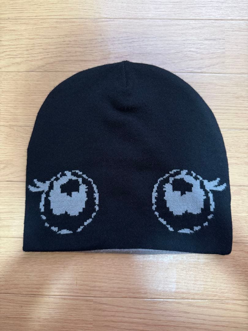 Venicew 目のデザイン ニット帽 黒 グレー