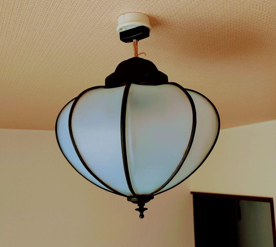 レトロ ガラス 照明 ランプシェード アンティーク 昭和レトロ 電傘