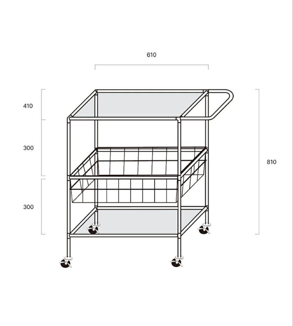 お得！ O'gre オグレ モジュール 3段トロリー バスケット 組立不要♪