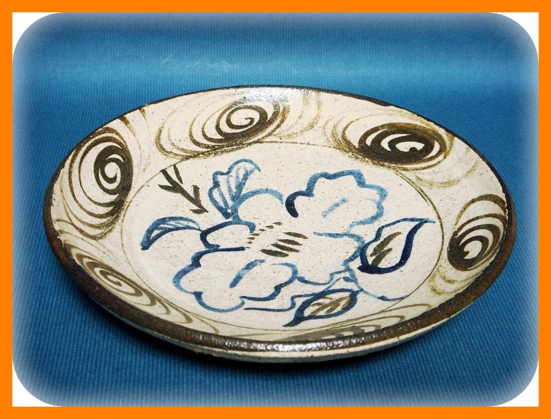 604『椿絵 馬の目皿』　/骨董品 古美術 アンティーク 古玩