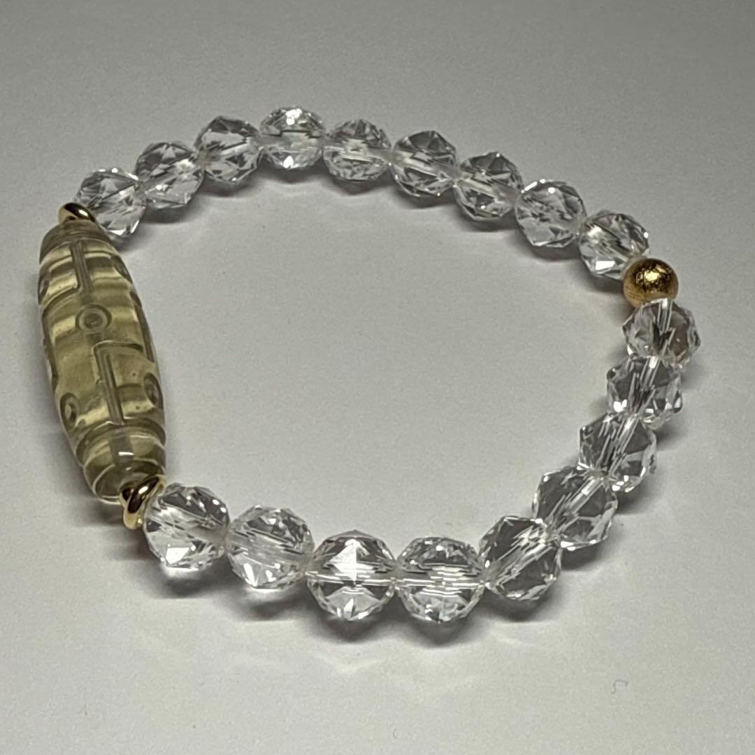 宇宙の叡智と運命の扉を開く｜九眼リビアングラス天珠×ギベオン×水晶ブレスレット