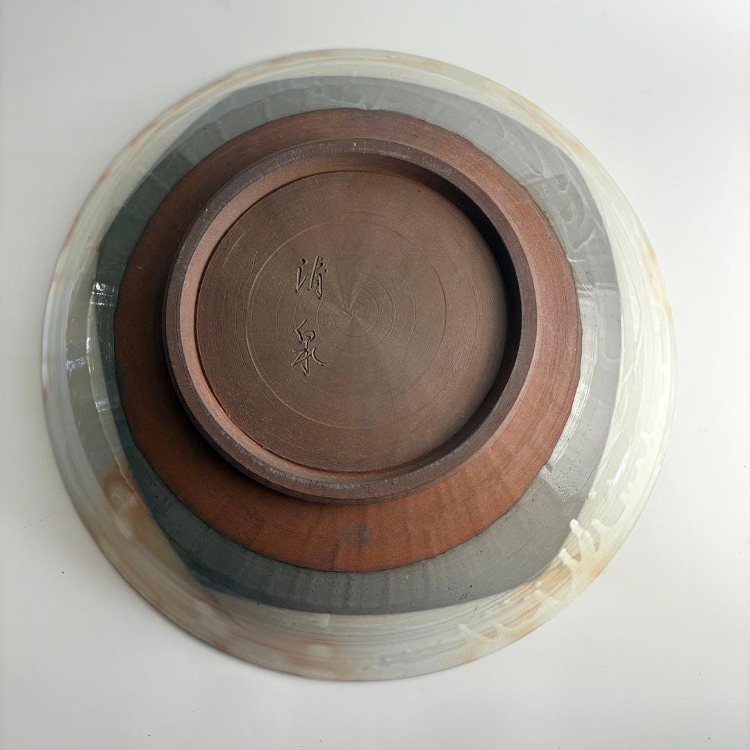 平安 清泉 鉄絵桜花 大皿 共箱 飾皿