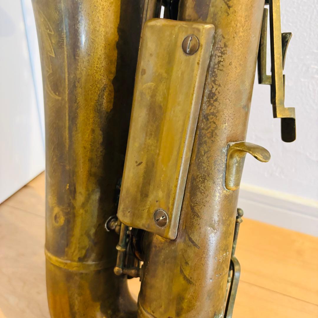 西ドイツ製 Vintage Tenor Sax 彫刻 真鍮 生地仕上げ 即日発送