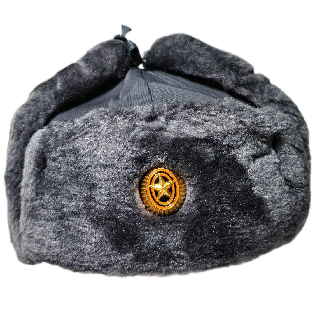 ロシア軍 実物 Военторг製 防寒帽 ウシャンカ 帽章付き 58cm