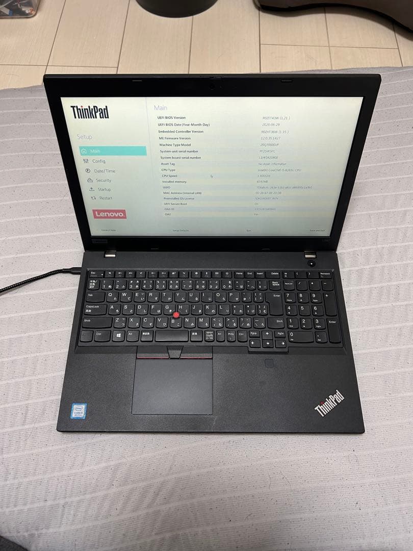 ノートパソコン ThinkPad L590 SSD256GB Windows11