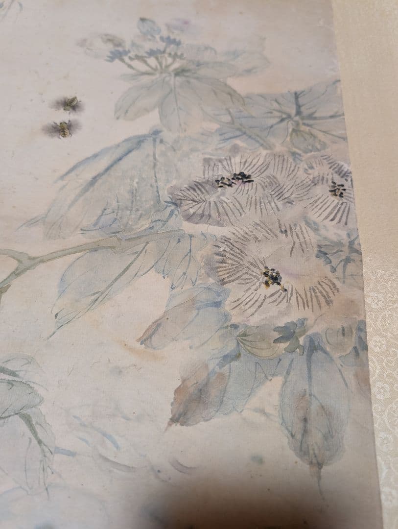 【真作】陳康候 花鳥絵 中国書画　紙本肉筆
