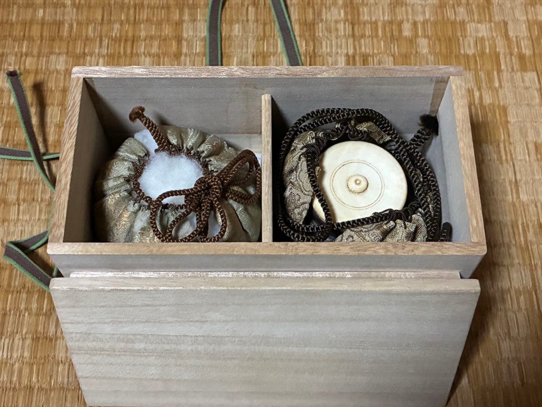 茶道具セット 金色と茶色 仕覆 茶入 木箱入