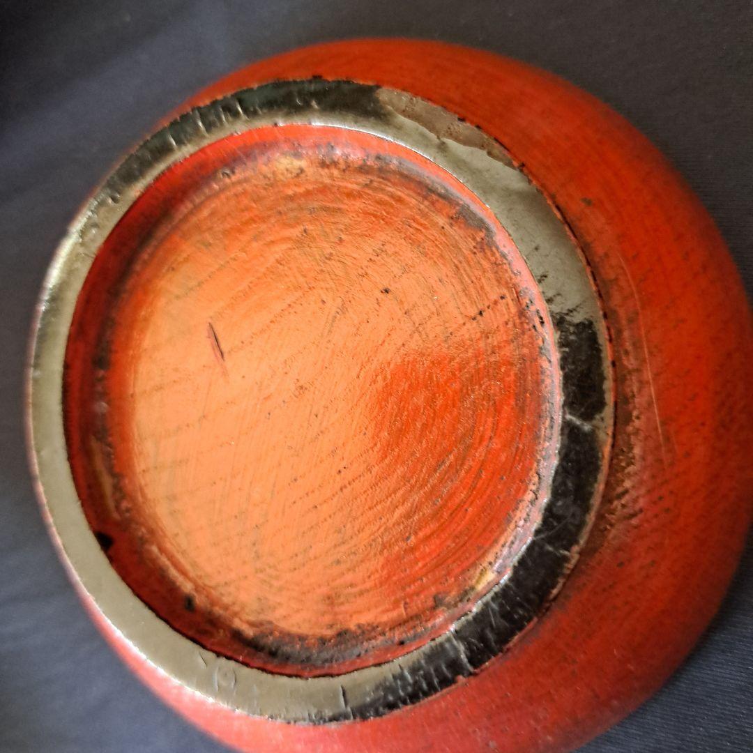 「根来(ねごろ)椀の渋み！」桃山時代？木製漆器(直径12cm) 5個セット 骨董