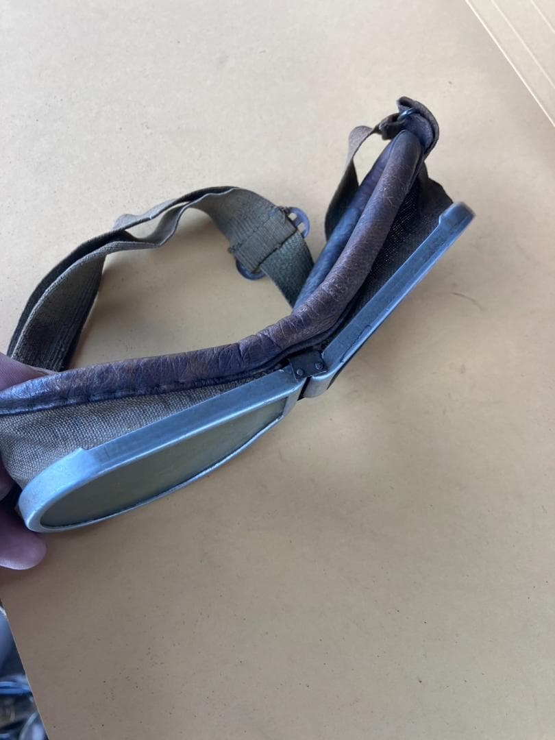 【実物】旧日本軍戦車兵ヘルメットとゴーグルセット【本物】