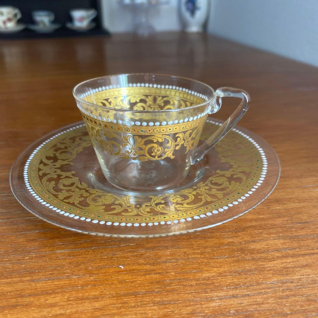 アンティーク ムラーノ サルヴィアティ グラス スモール カップ＆ソーサー