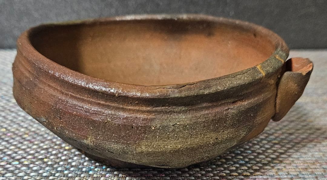 室町〜江戸初期　古備前　片口　酒次　 片口茶碗　伝世時代箱　最大径13.9cm