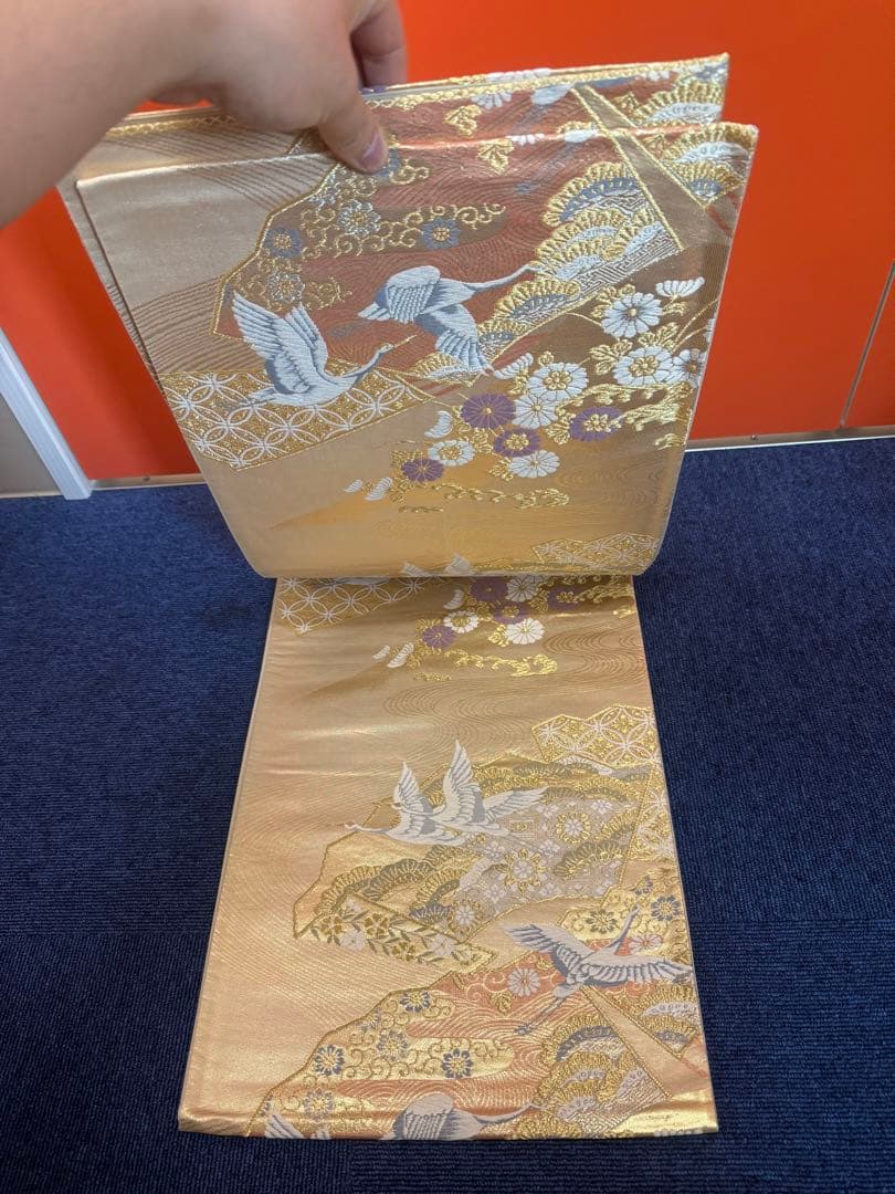 1935 袋帯 古代彫金紋  西陣織   金糸　高級上質上品　約440cm未使用