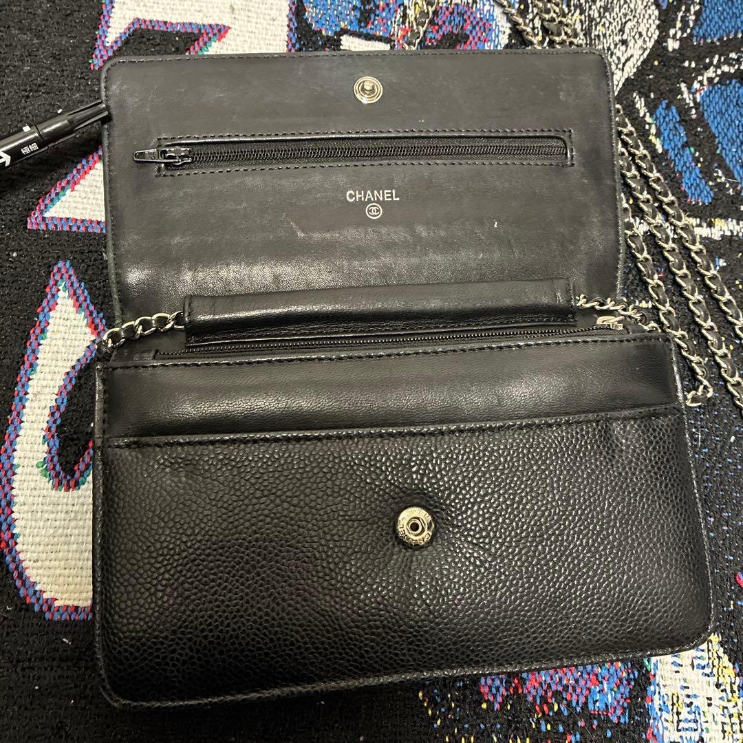CHANEL ブラックレザー ショルダーバッグ
