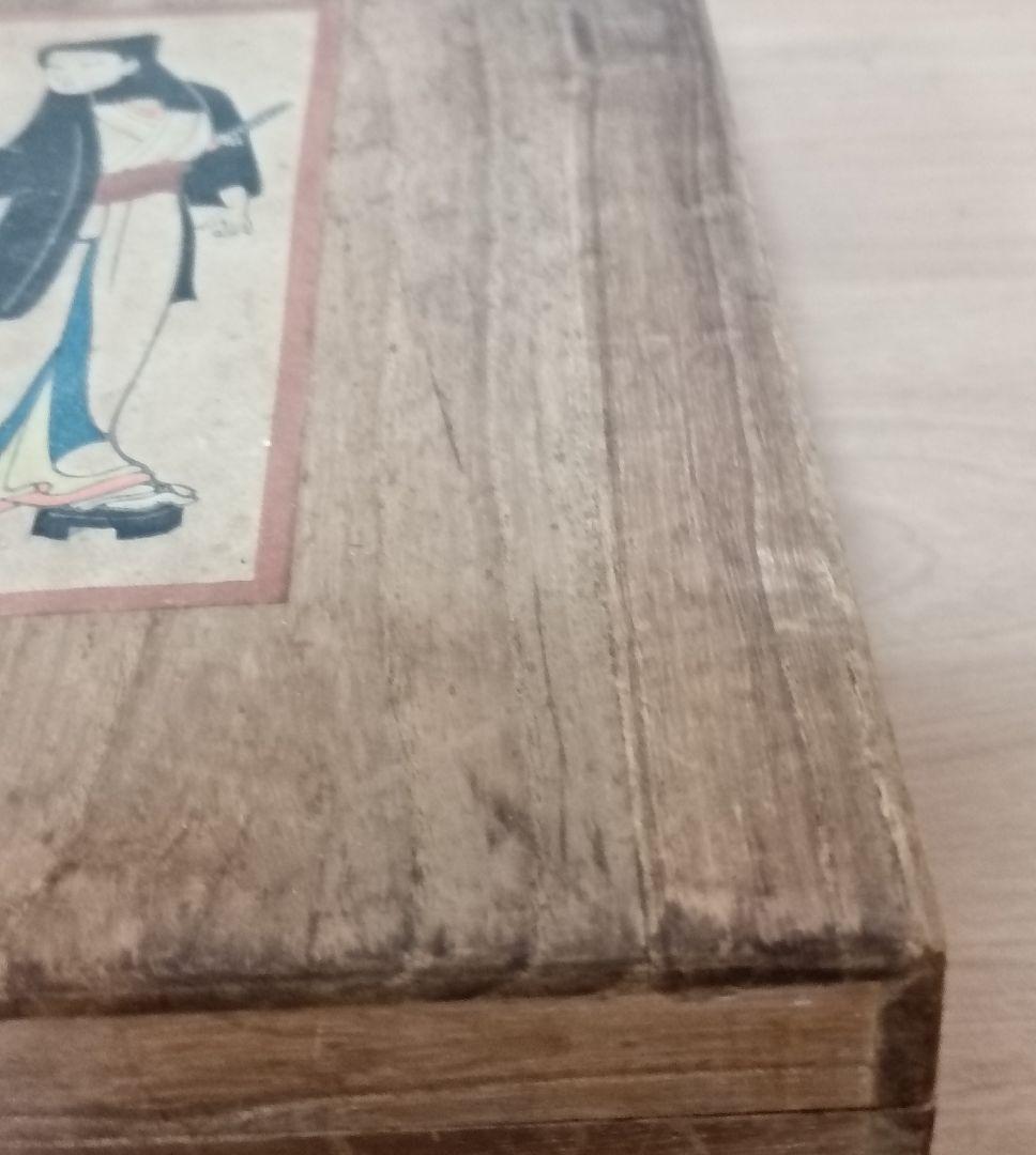 木版画桐箱　時代物　夢男木版画