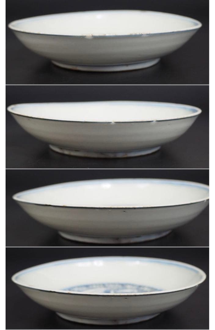 送料無料　明初期　永楽～宣徳年（1403～1435年）青華獅子文中皿５枚