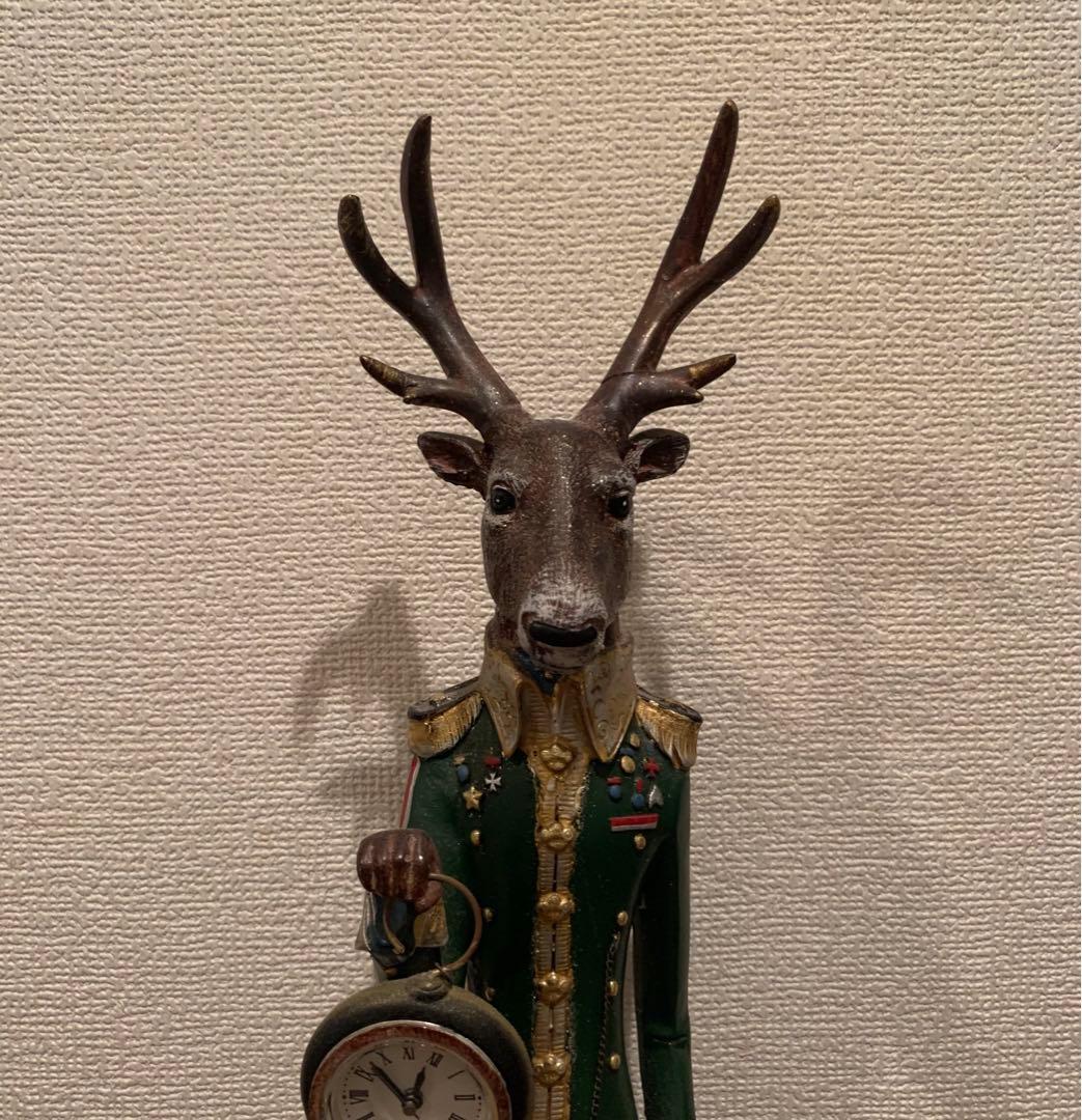 紳士鹿の置物　ヨーロッパ　欧州　工芸品　美術品 訳あり