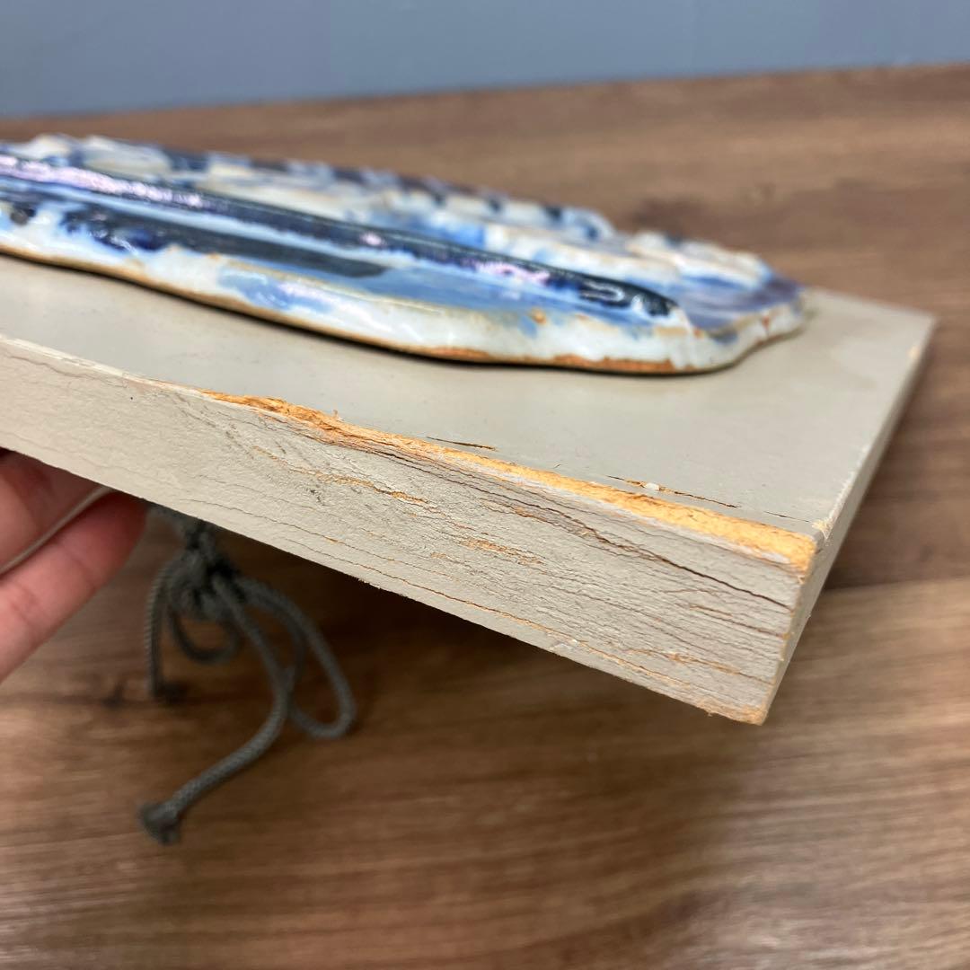 希少 加藤工芸 KATO KOGEI 陶板画 壁掛け CERAM 手描き ブルー