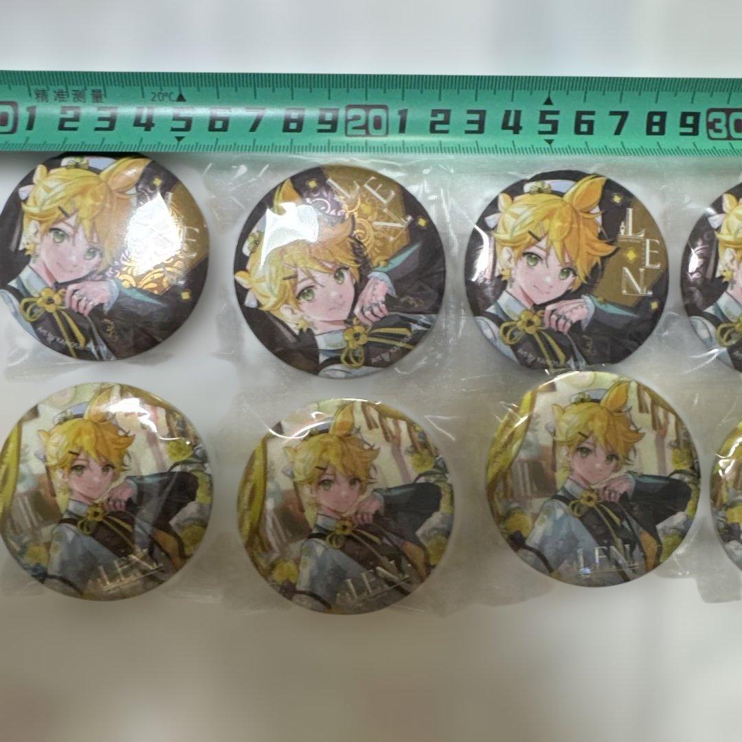初音ミク　鏡音レン　len 映彩 メタリック缶バッジ　セット