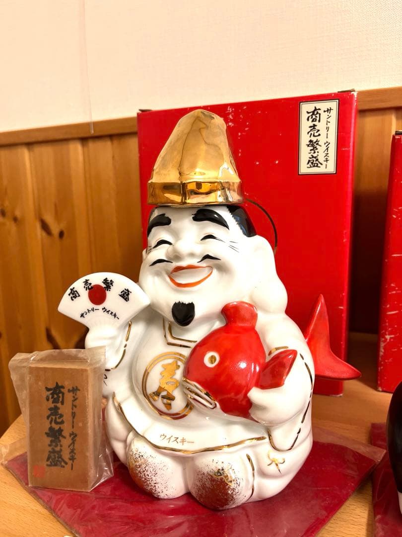 未開栓　サントリー　ウイスキー　山崎　まねき猫型ボトル　えびす　招き猫