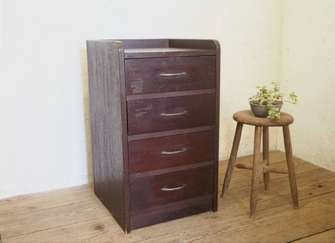 1050 ヴィンテージ　ラワンのチェスト　収納棚　書類ケース　引き出し　レトロ