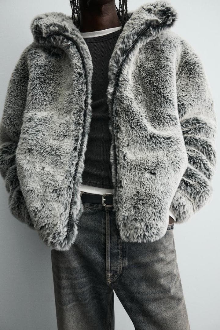 ZARA ザラ フェイクファー フード付きジャケット M