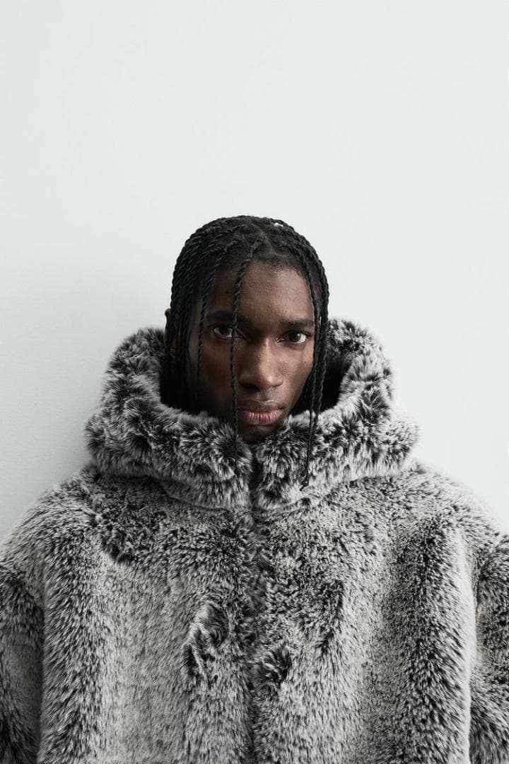 ZARA ザラ フェイクファー フード付きジャケット M