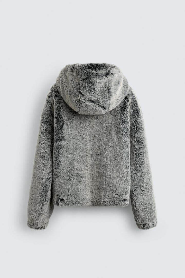 ZARA ザラ フェイクファー フード付きジャケット M